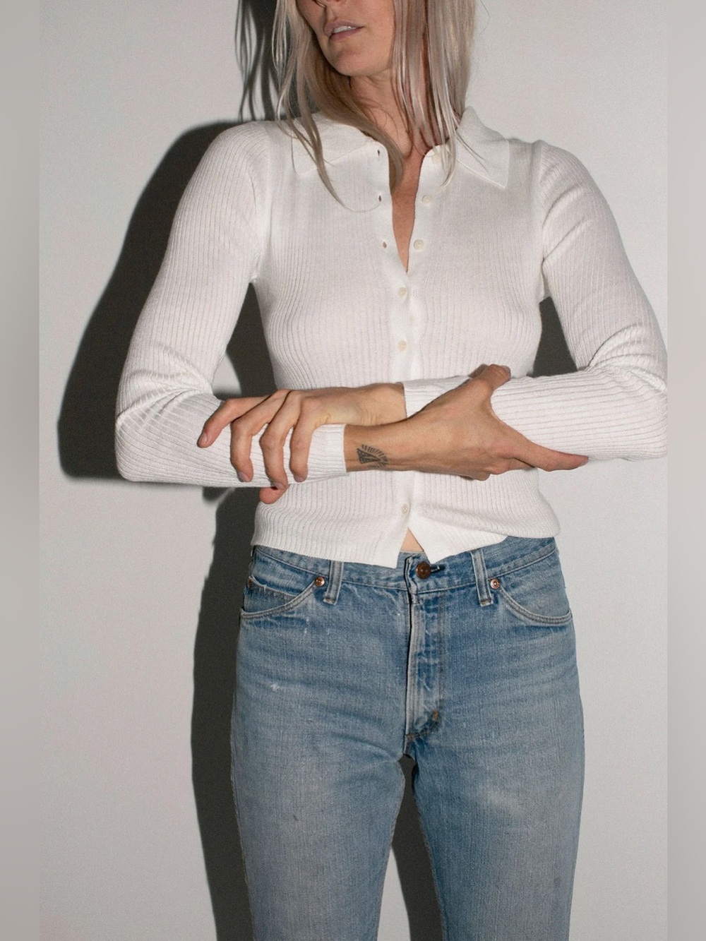 $129 NWT ROLLAS Caroline Buttercream Knit Cardigan Sweater Top, Size LARGE